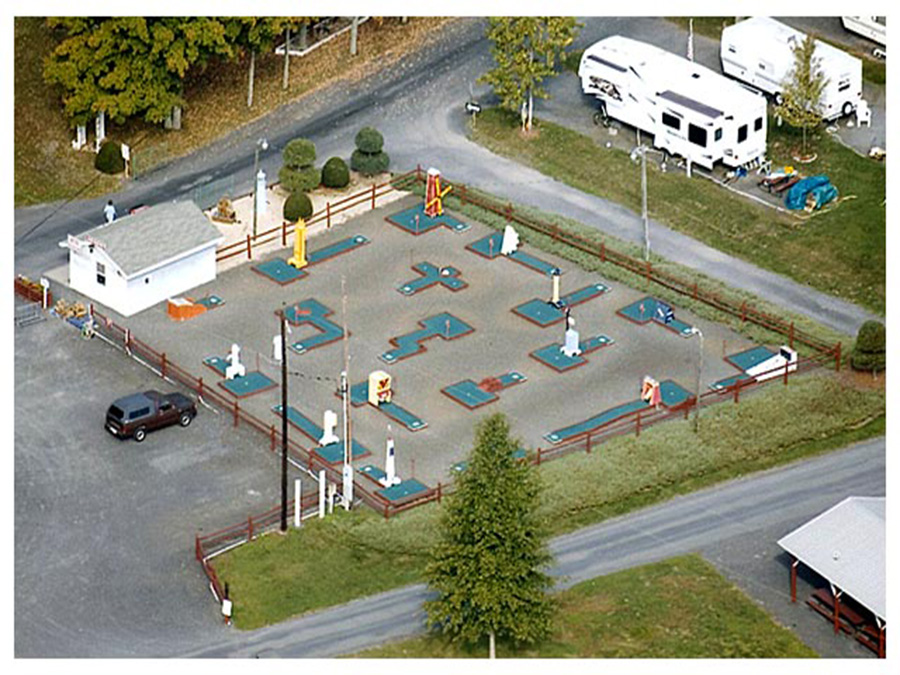 Aerial view of the 18 Hole Miniature Golf Course